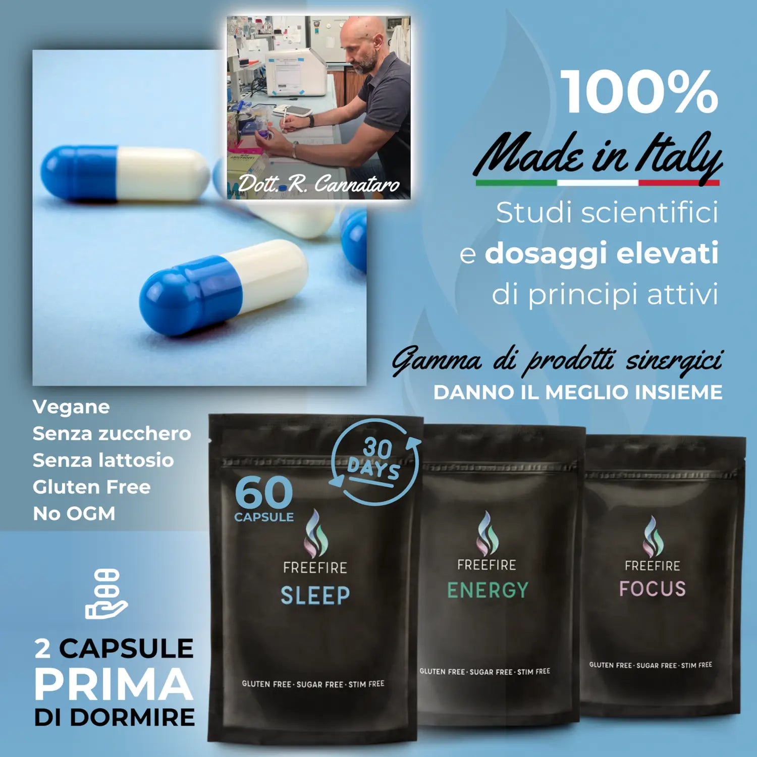 FreeFire Sleep - Integratore per il sonno - 60 capsule