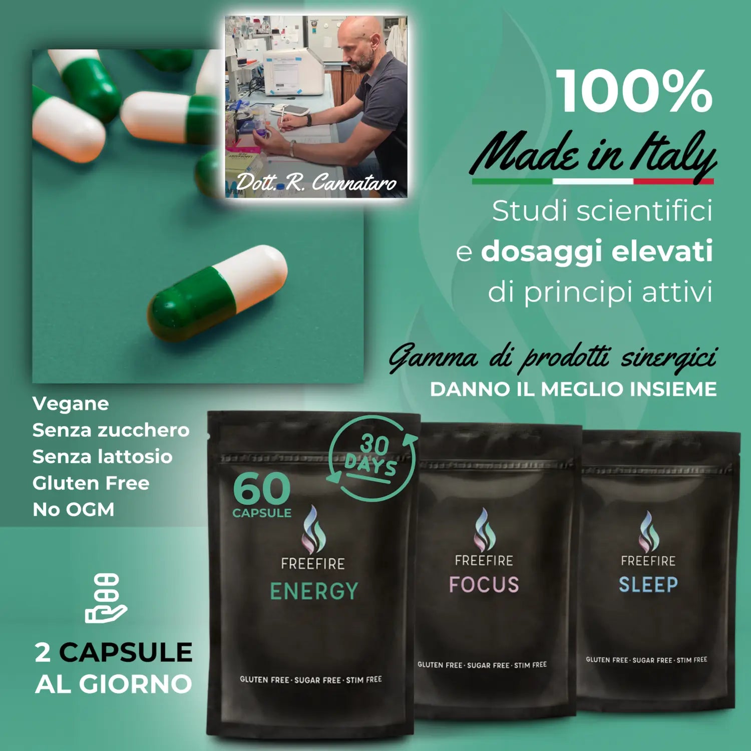 FreeFire | Energy Welcome Pack- integratore per ridurre lo stress e potente anti-aging, ritrova la tua energia naturalmente