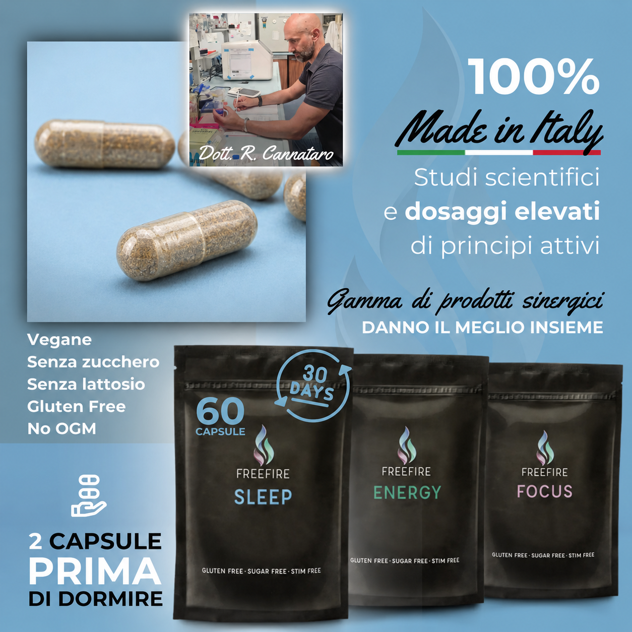 FreeFire Sleep - Integratore per il sonno - 60 capsule